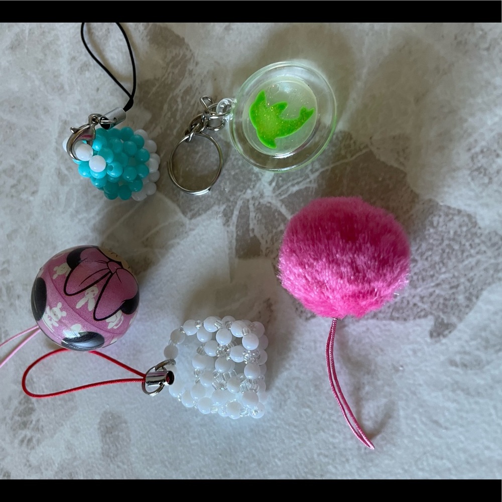 5 pcs- Variety keychains- some are handmade